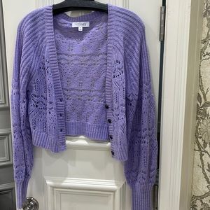 Intermix lavender cardigan sweater